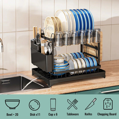 Égouttoir à Vaisselle Double Couche