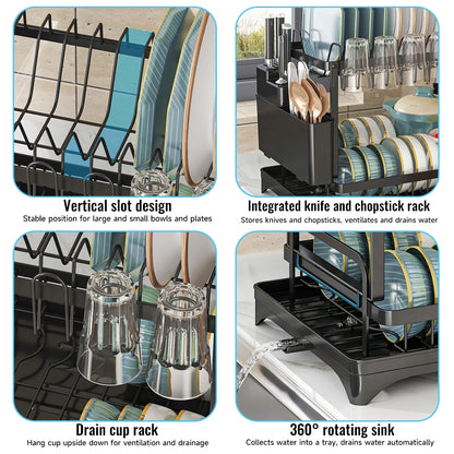 Égouttoir à Vaisselle Double Couche